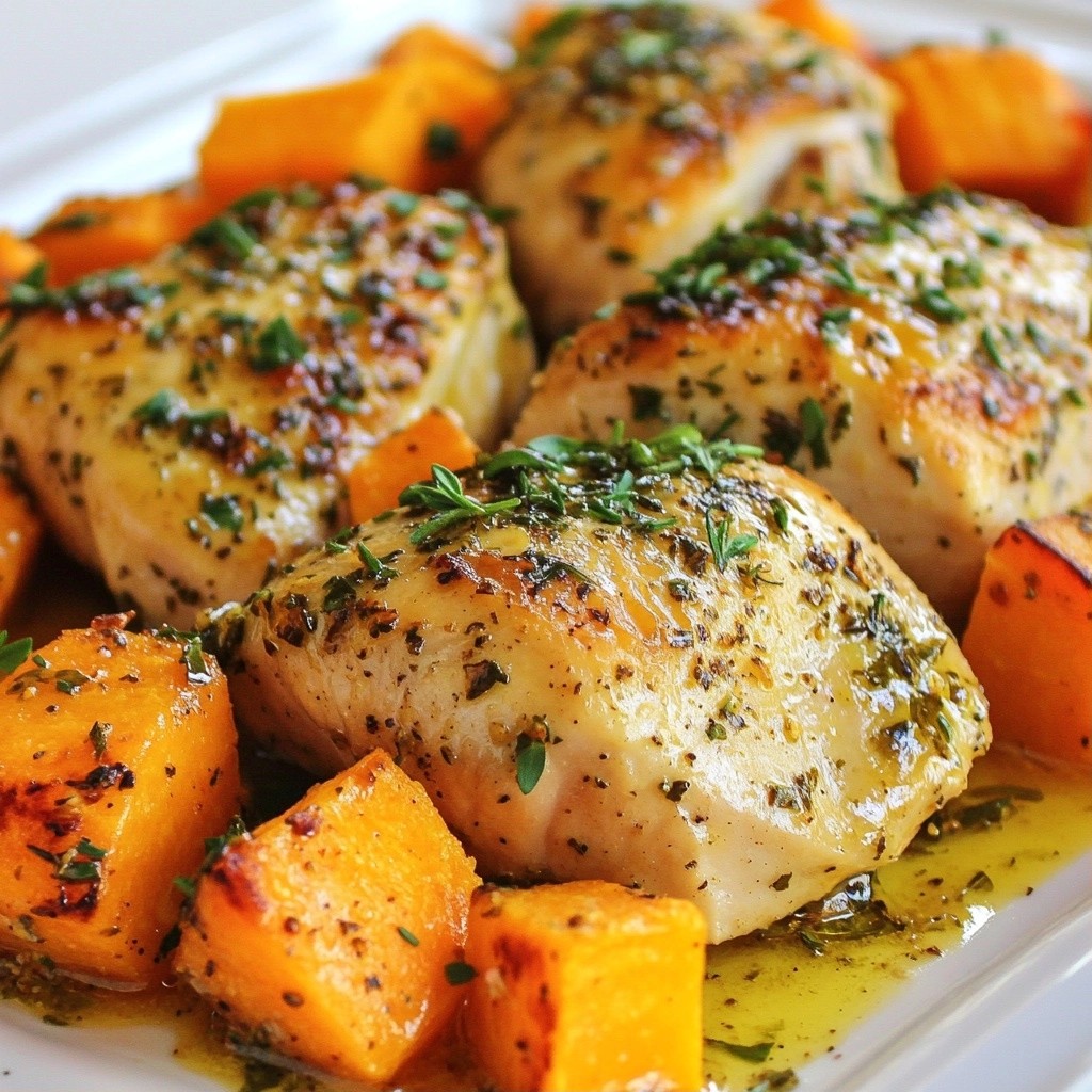 Herb Baked Chicken with Sweet Potatoes Delight