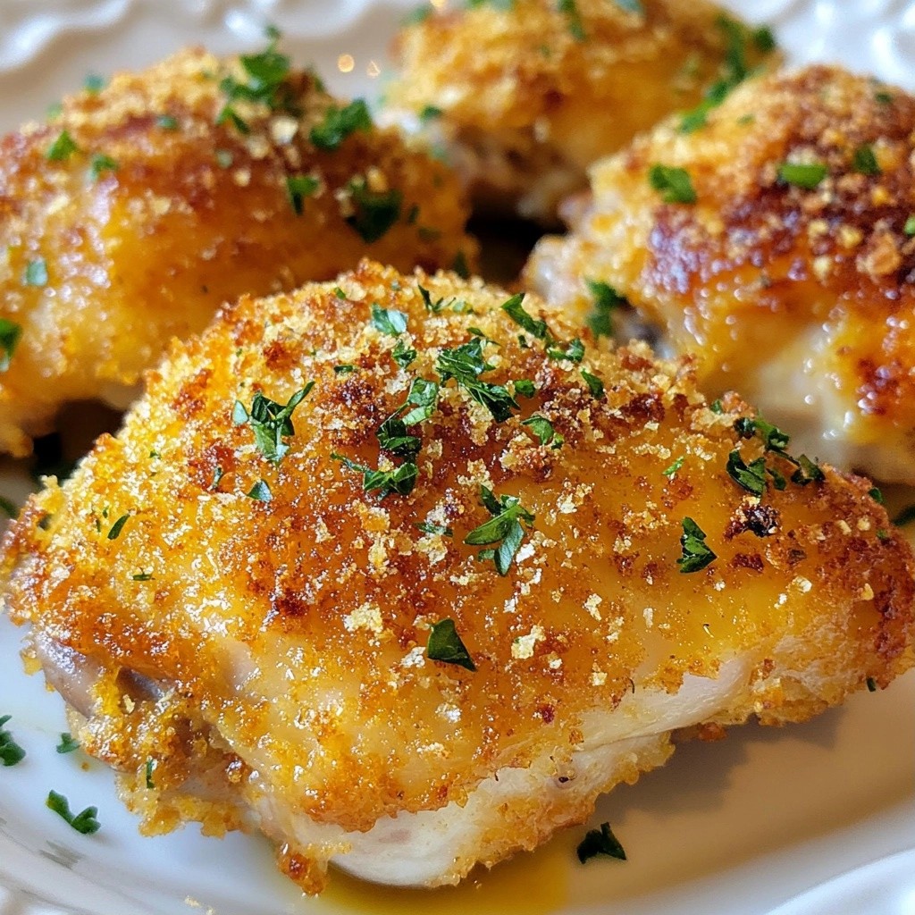 Parmesan Crusted Baked Chicken Thighs Easy Delight