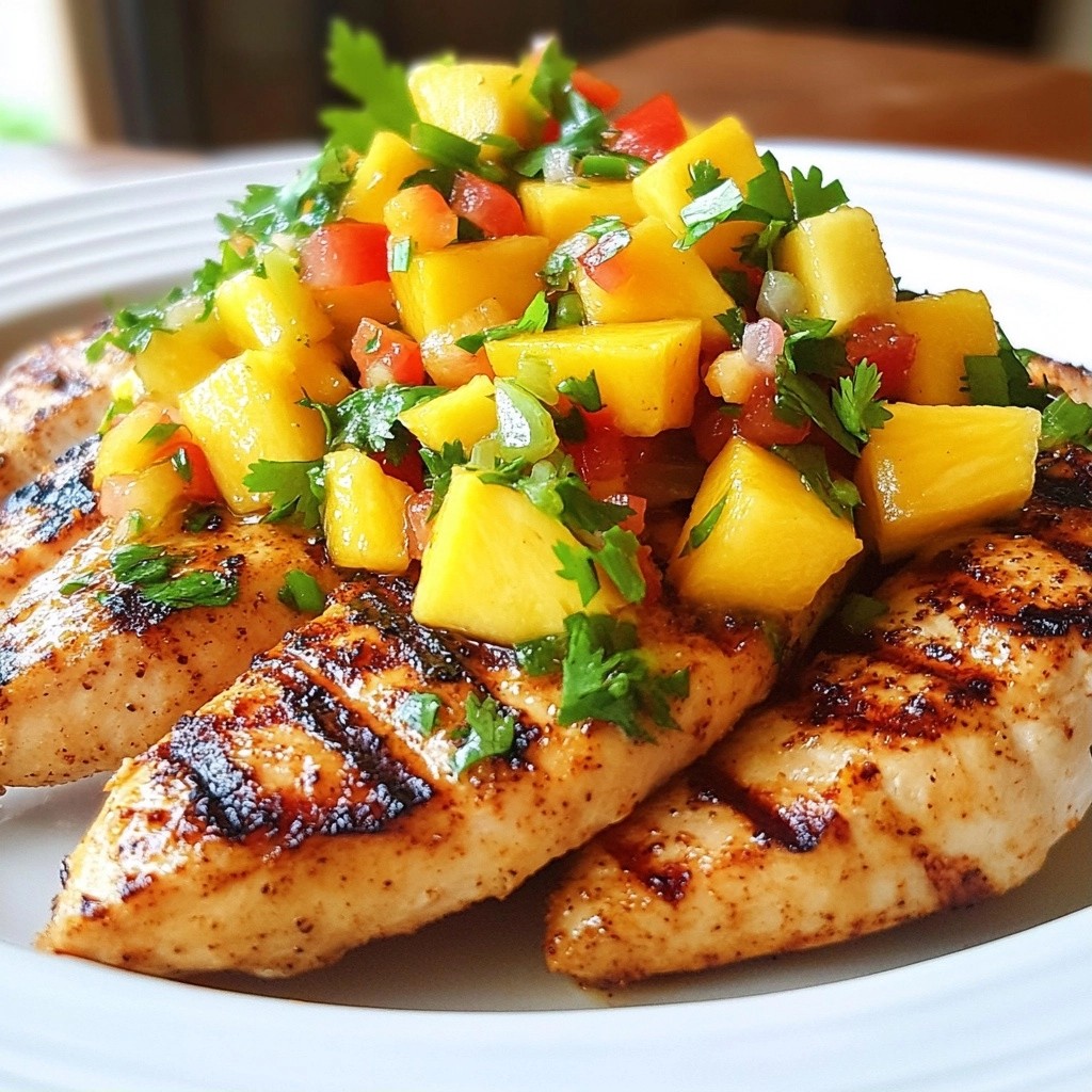 Grilled Chicken with Tropical Fruit Salsa Delight