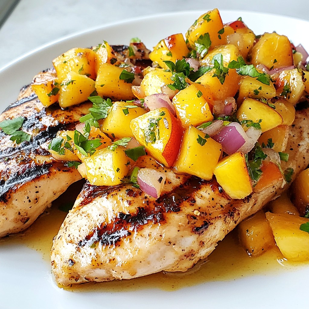 Savory Grilled Chicken with Peach Salsa Delight