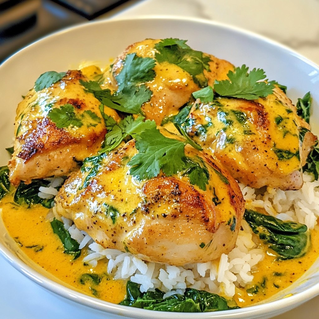 Creamy Coconut Chicken with Spinach Delight