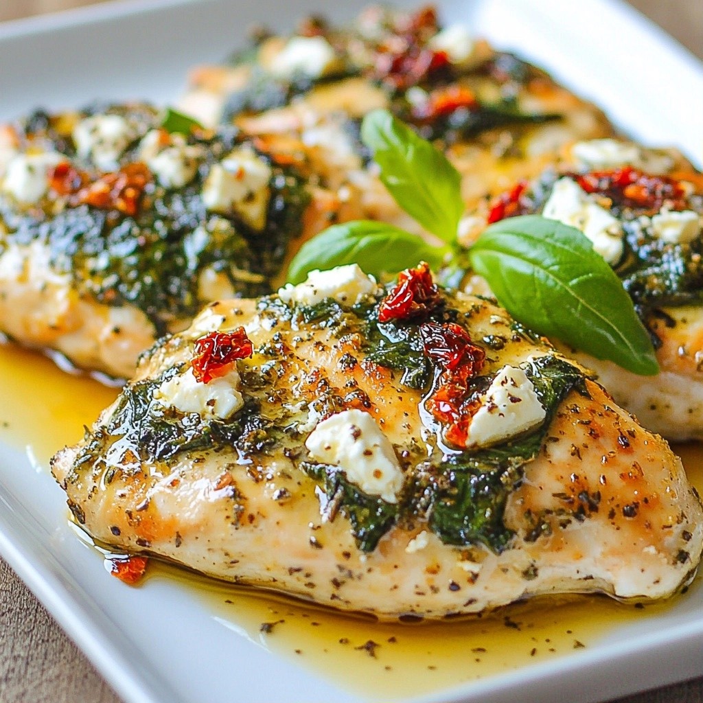 Baked Chicken with Spinach and Feta Tasty Delight