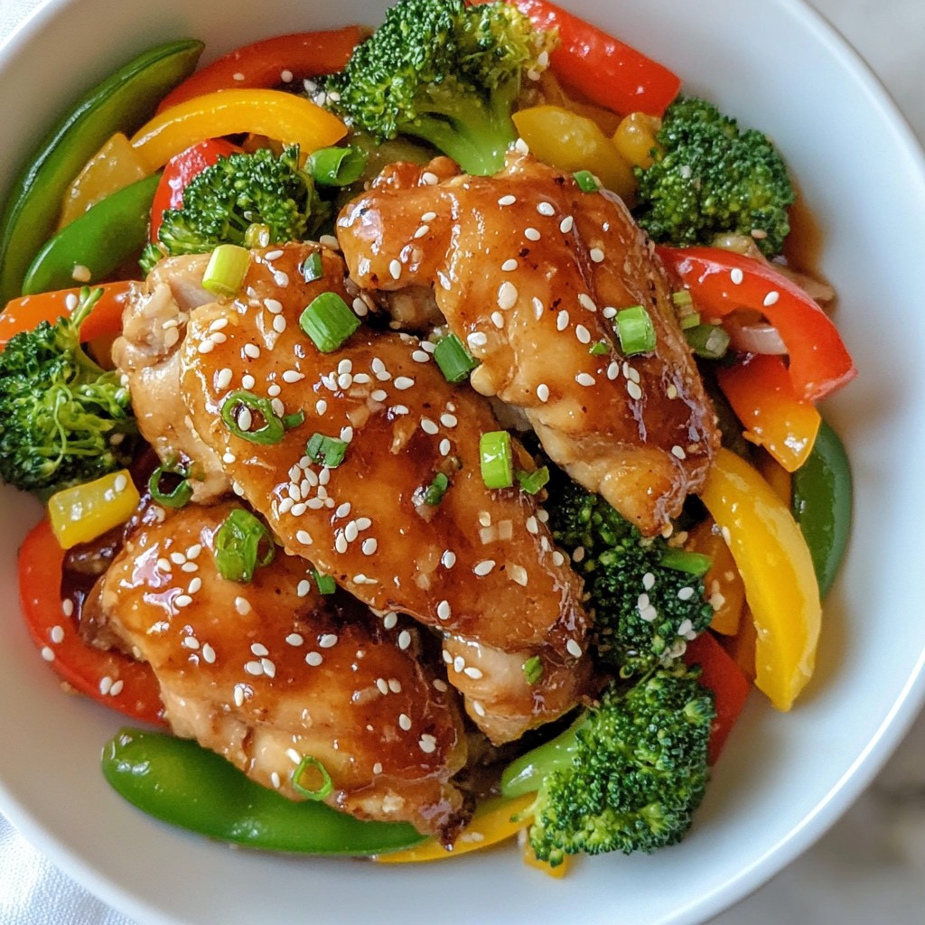 Honey Garlic Chicken with Stir-Fried Veggies Delight
