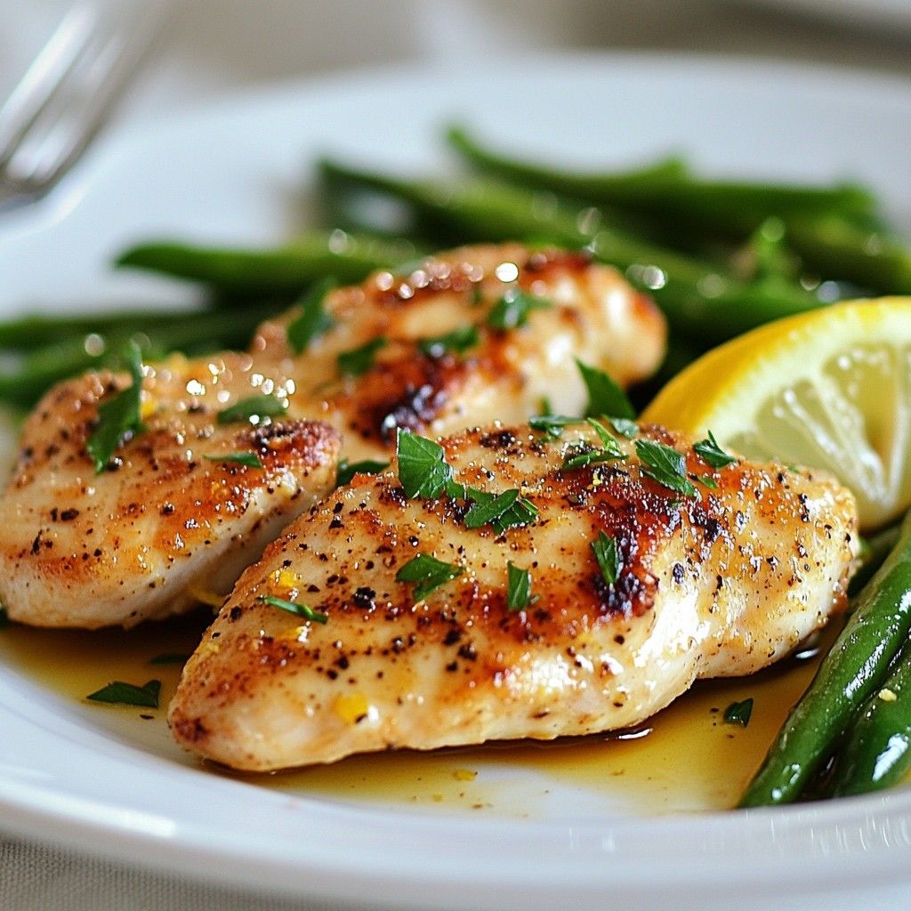 Lemon Pepper Chicken with Garlic Green Beans Delight