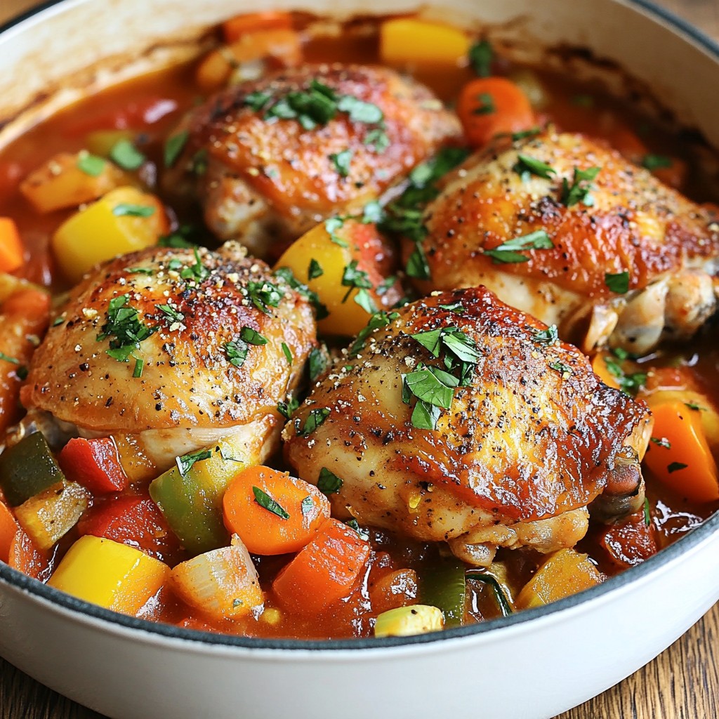 One-Pot Chicken Cacciatore with Vegetables Simple Meal