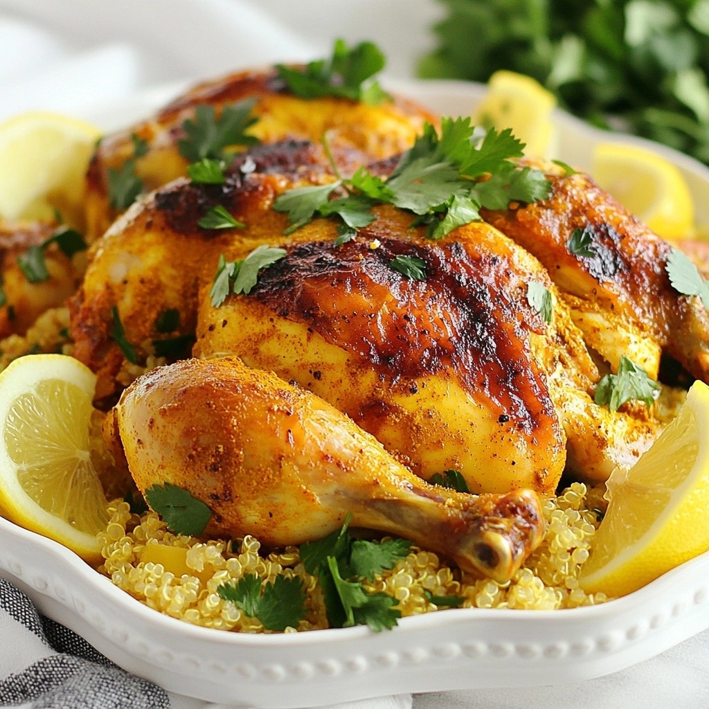 Turmeric Roasted Chicken with Lemon Quinoa Delight