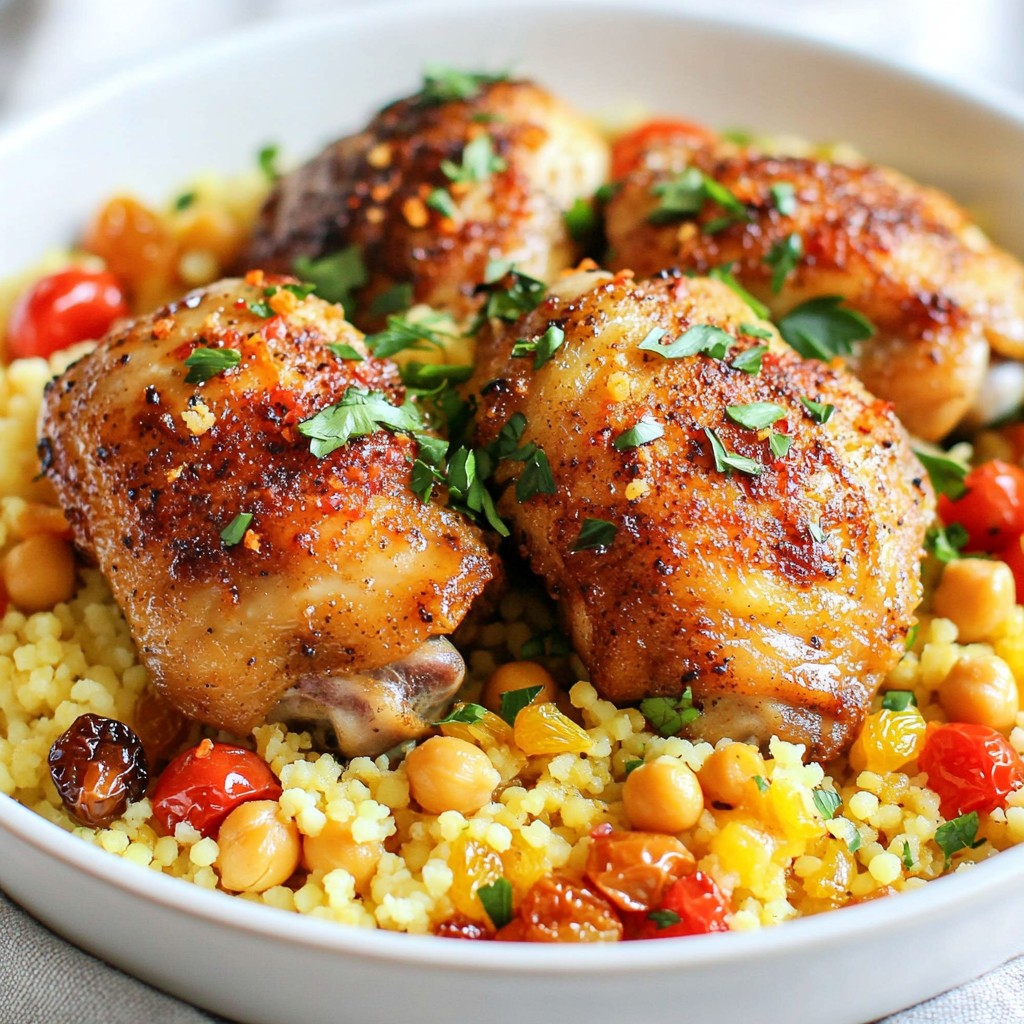 One-Pot Moroccan Spiced Chicken with Couscous Dish