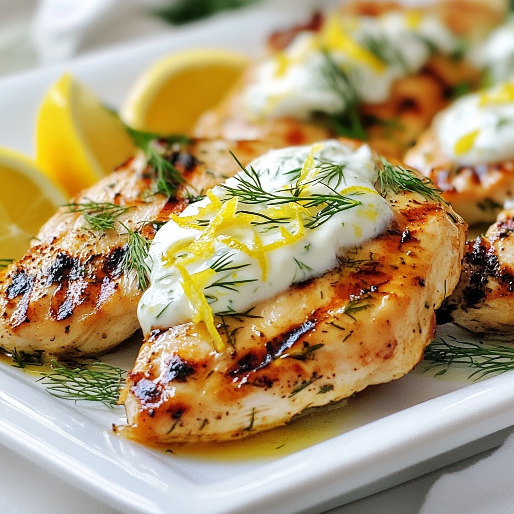 Spicy Grilled Chicken with Lemon Yogurt Delight