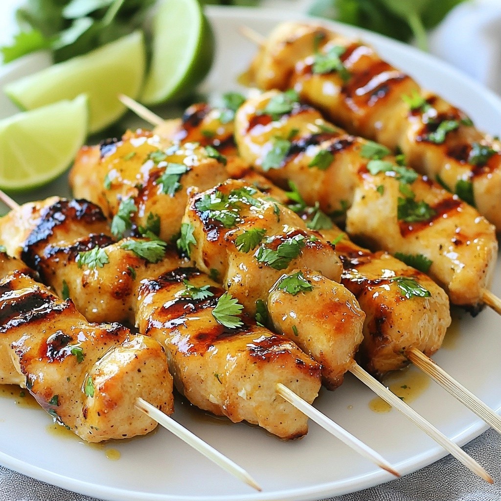 Honey Lime Glazed Grilled Chicken Skewers Recipe