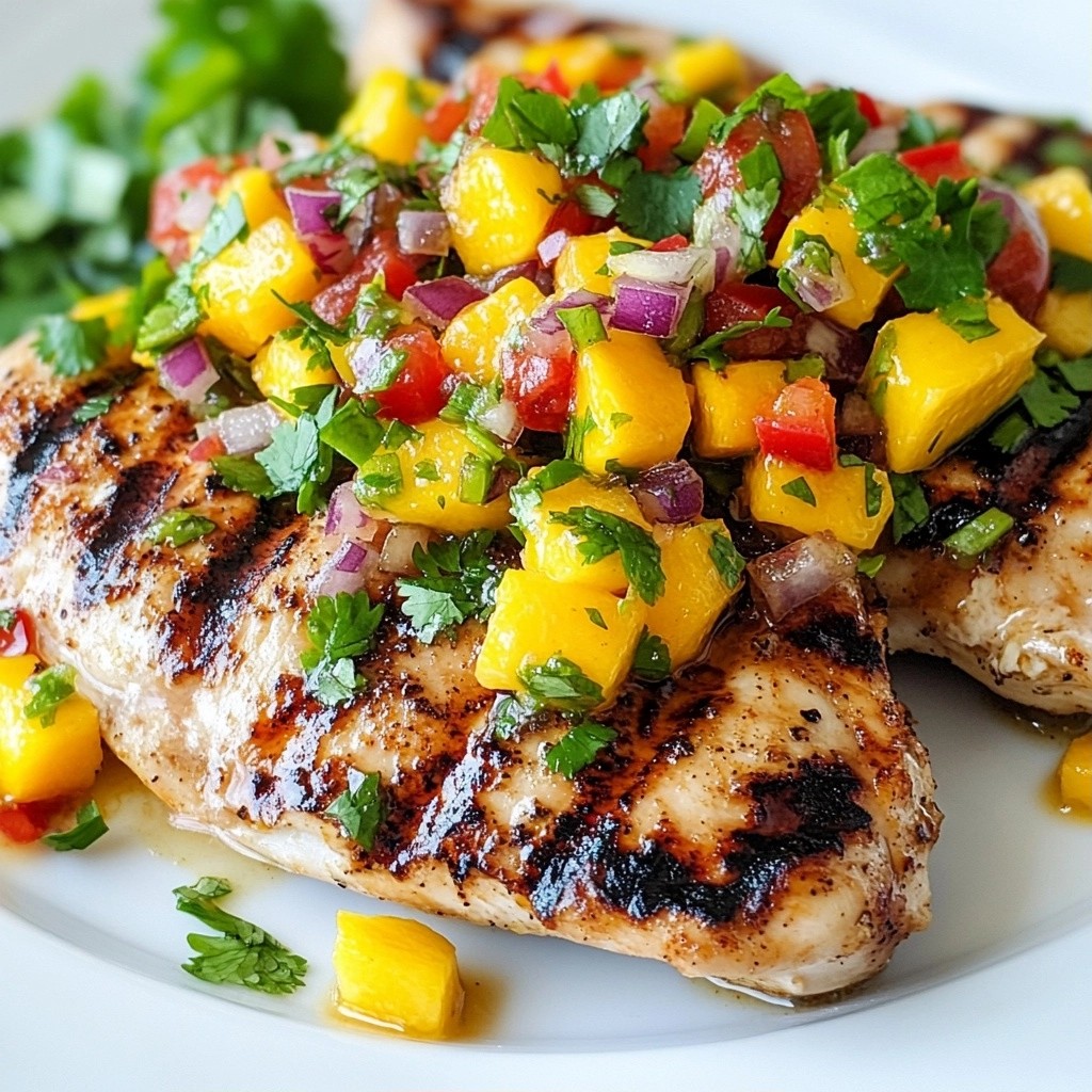 Charred Grilled Chicken with Fresh Mango Salsa Delight
