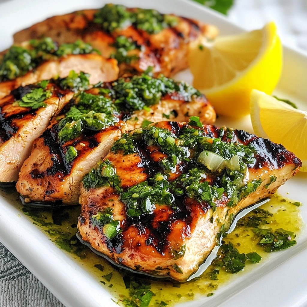 Smoky Grilled Chicken with Chimichurri Sauce Dish