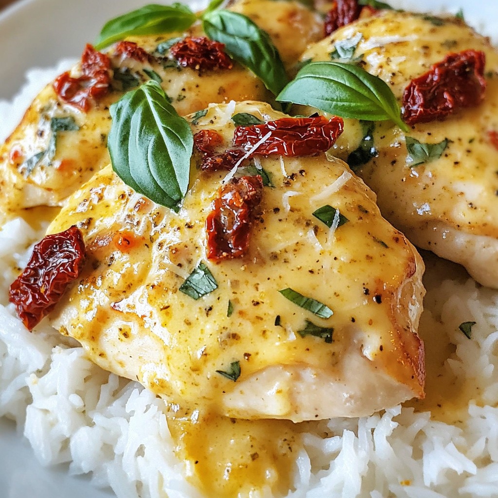 Creamy Garlic Chicken with Sun-Dried Tomatoes Delight