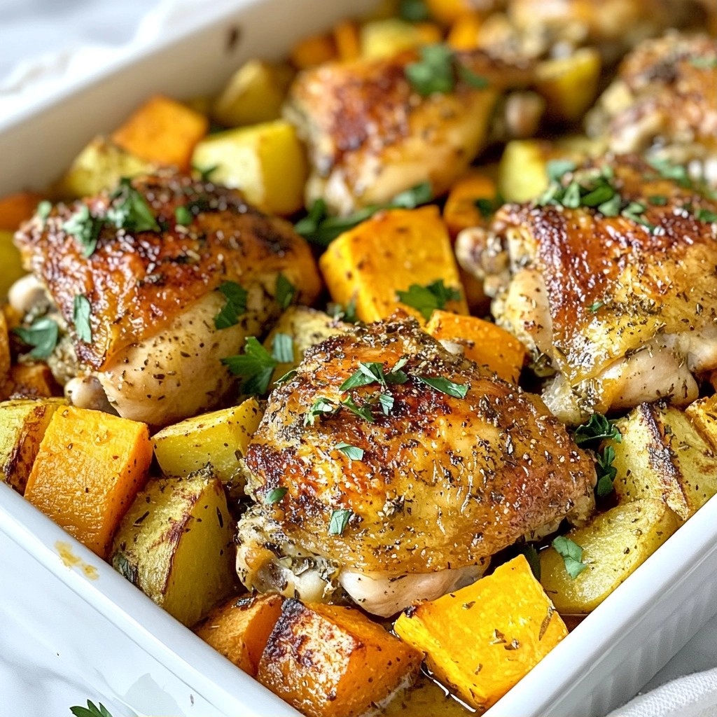 Herb-Infused Baked Chicken with Root Vegetables Delight