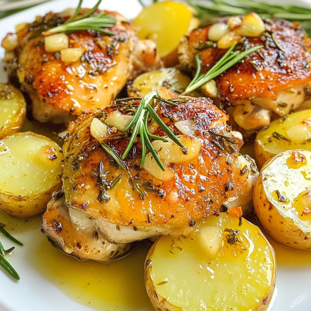 Baked Chicken Thighs with Rosemary & Potatoes Delight