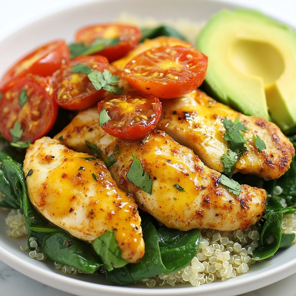 Spicy Chicken Meal Prep with Quinoa and Spinach Dish
