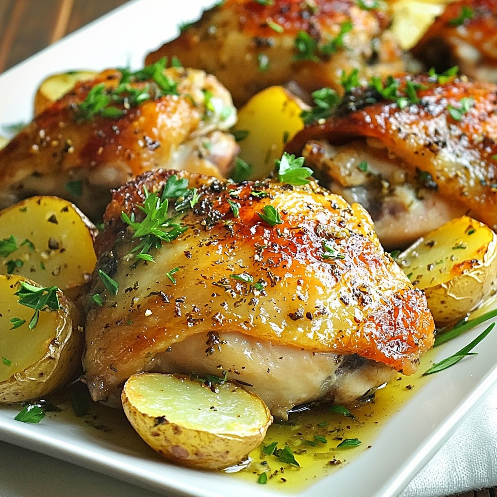 Baked Chicken Thighs with Rosemary & Potatoes Delight