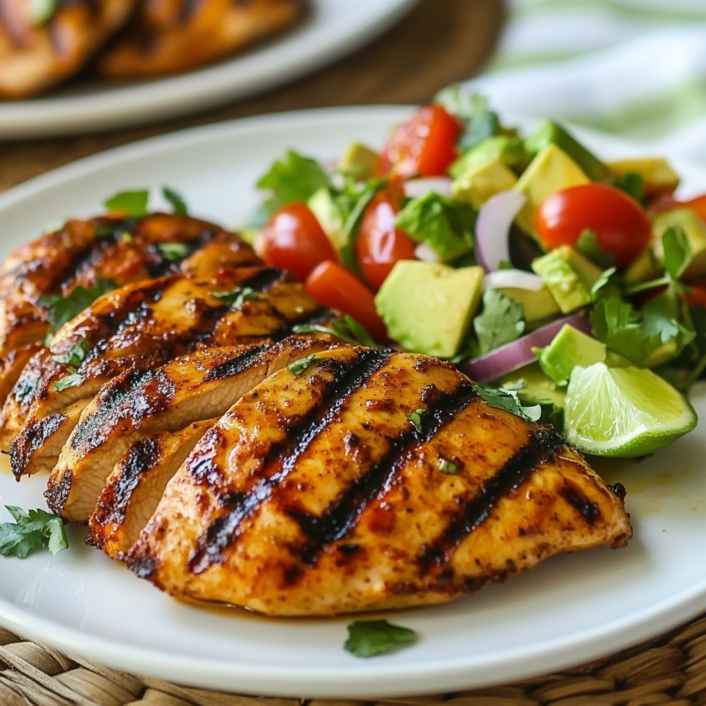 Smoky Grilled Chicken with Avocado Salad Delight