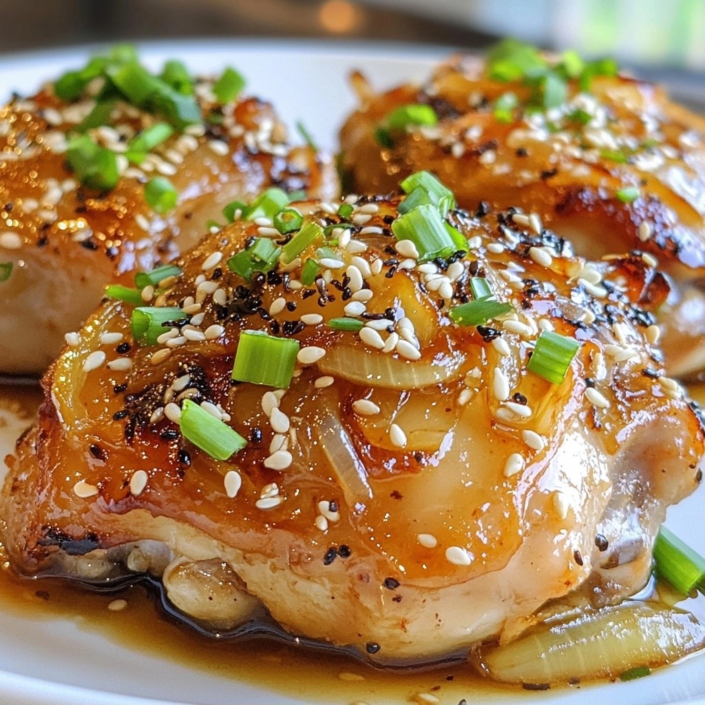 Savory Sesame Garlic Chicken with Caramelized Onions