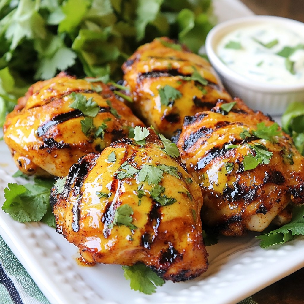 Tandoori Grilled Chicken with Mint Yogurt Sauce Recipe