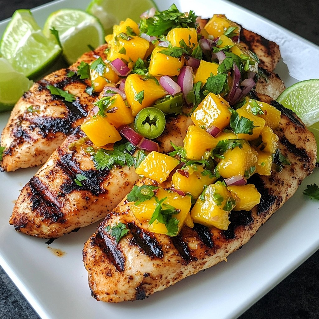 Zesty Grilled Chicken with Mango Salsa Delight