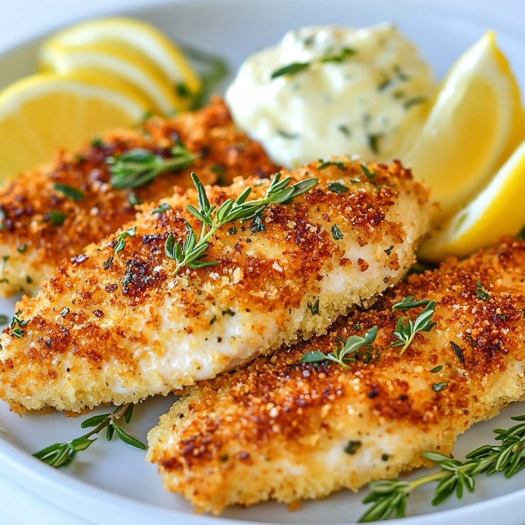 Herb Crusted Chicken with Lemon Aioli Delight