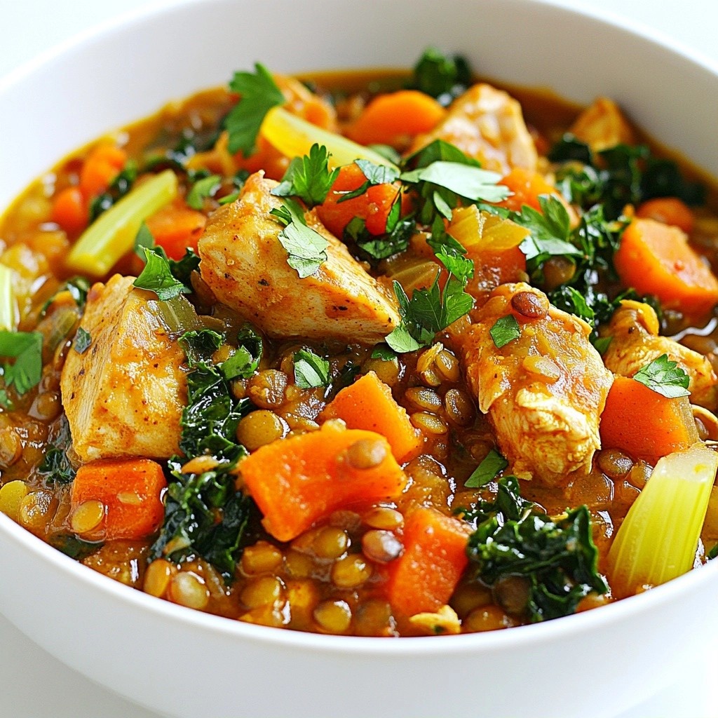 One-Pot Chicken and Lentil Stew Hearty Meal Idea
