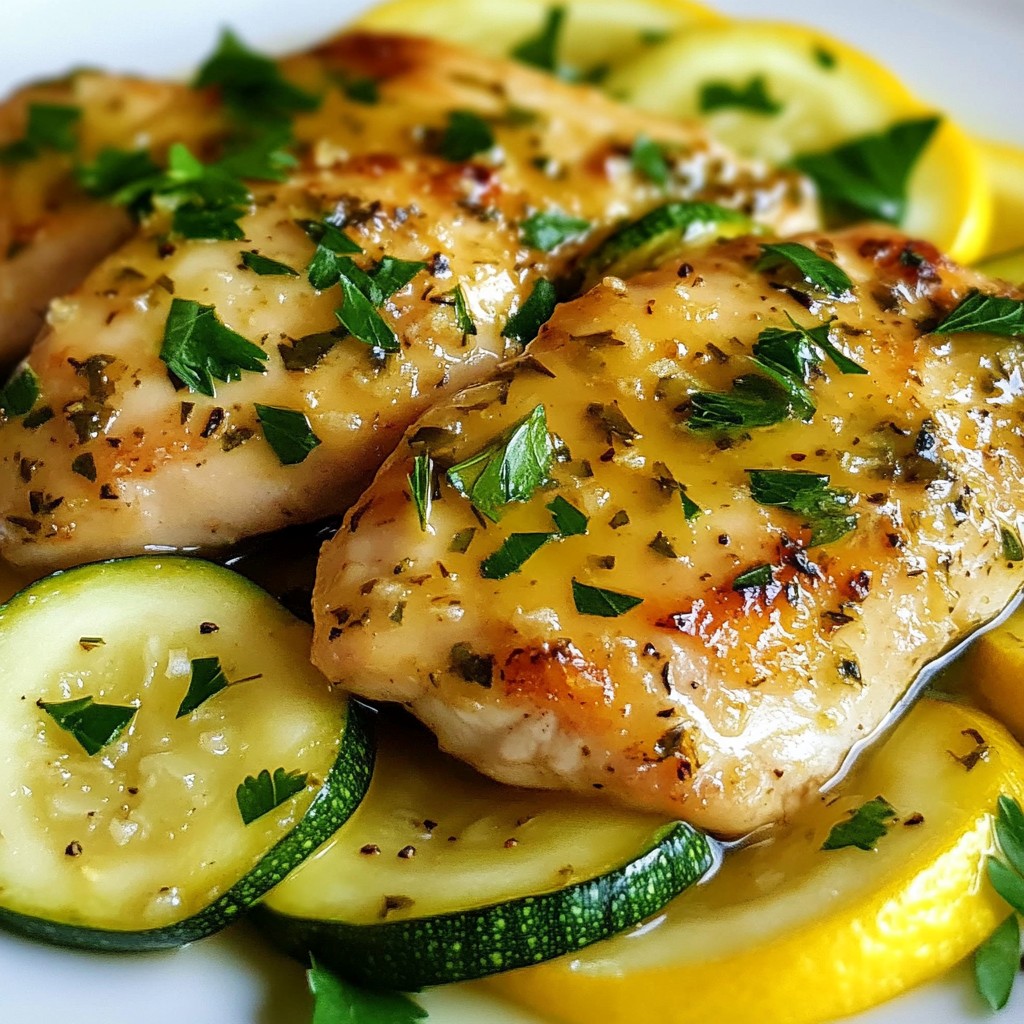 Herb Baked Chicken with Lemon Zucchini Delight