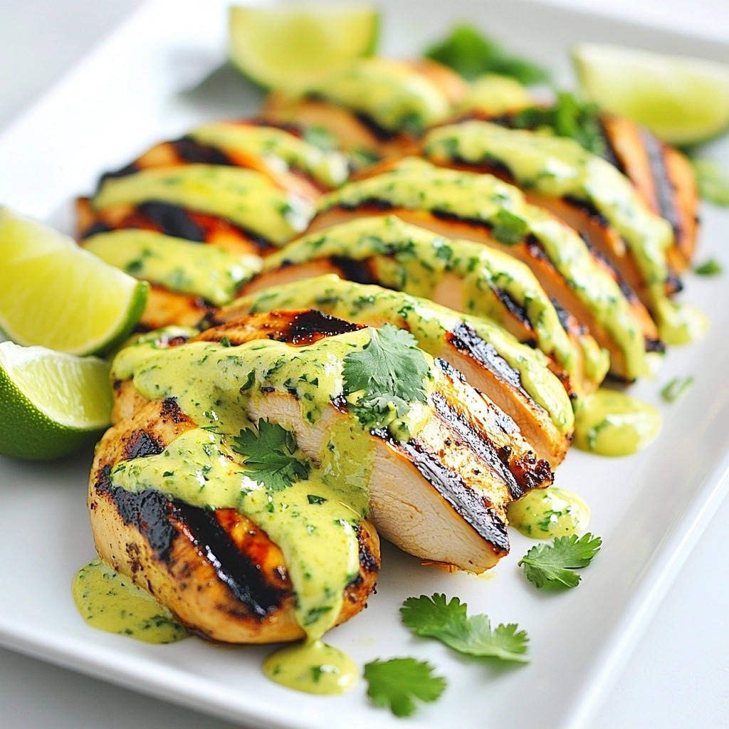 Zesty Grilled Chicken with Cilantro Sauce Delight