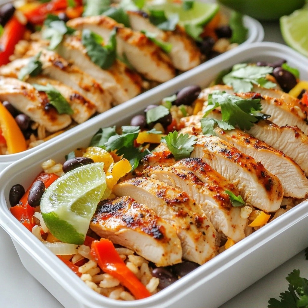 Spicy Lime Chicken Meal Prep with Black Beans Delight