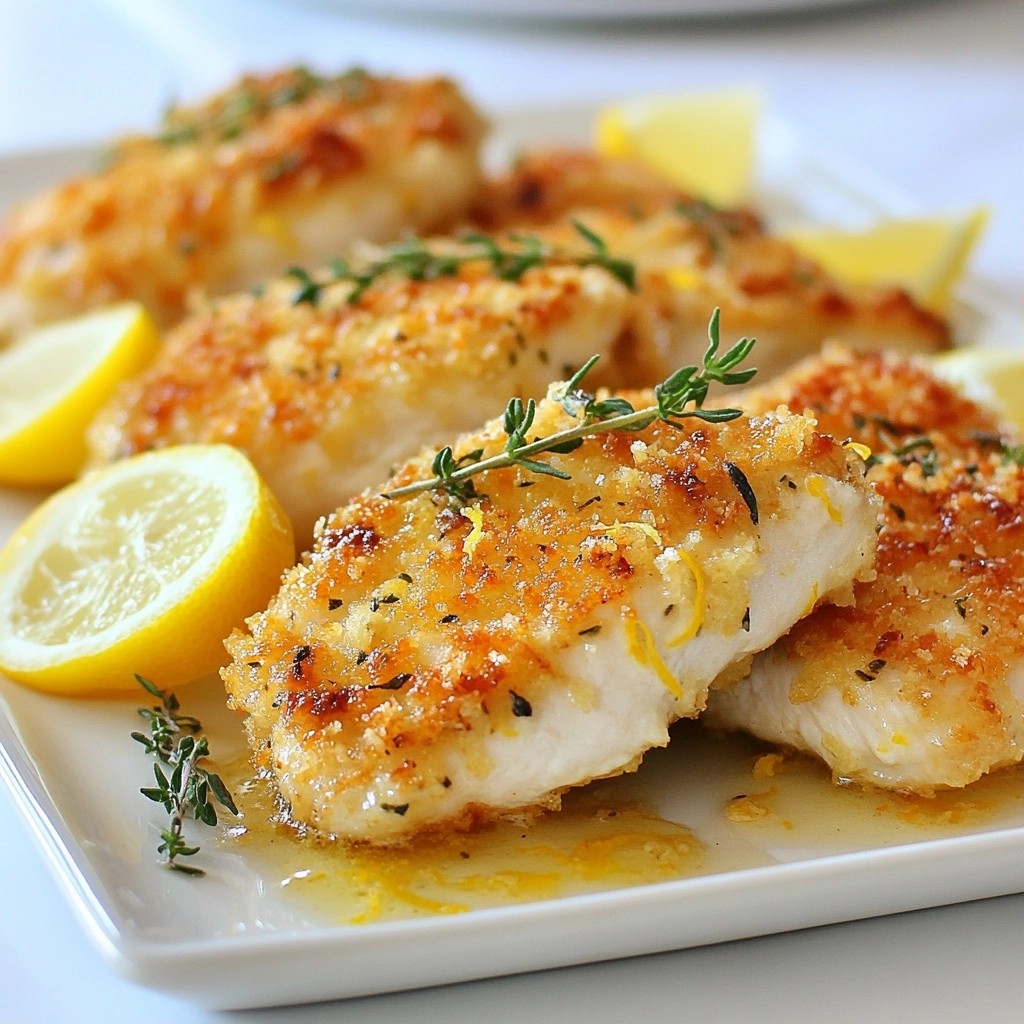 Crusted Baked Chicken with Lemon Thyme Delight