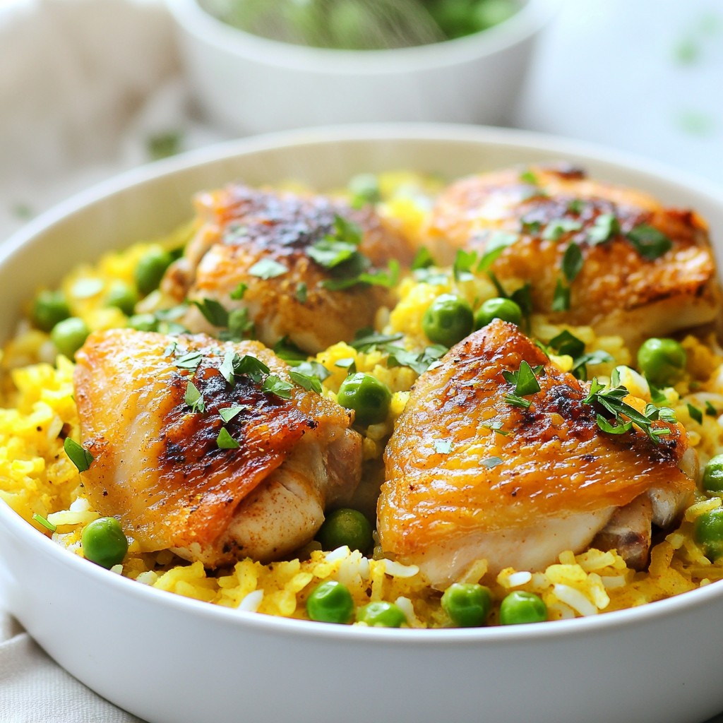 One-Pot Chicken and Rice with Peas Easy Recipe