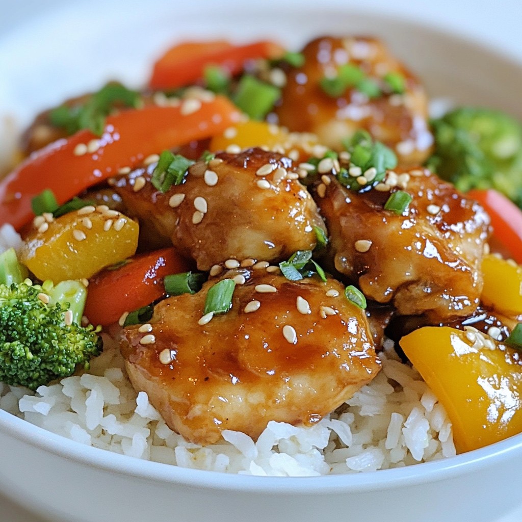 Honey Garlic Chicken with Stir-Fried Veggies Delight