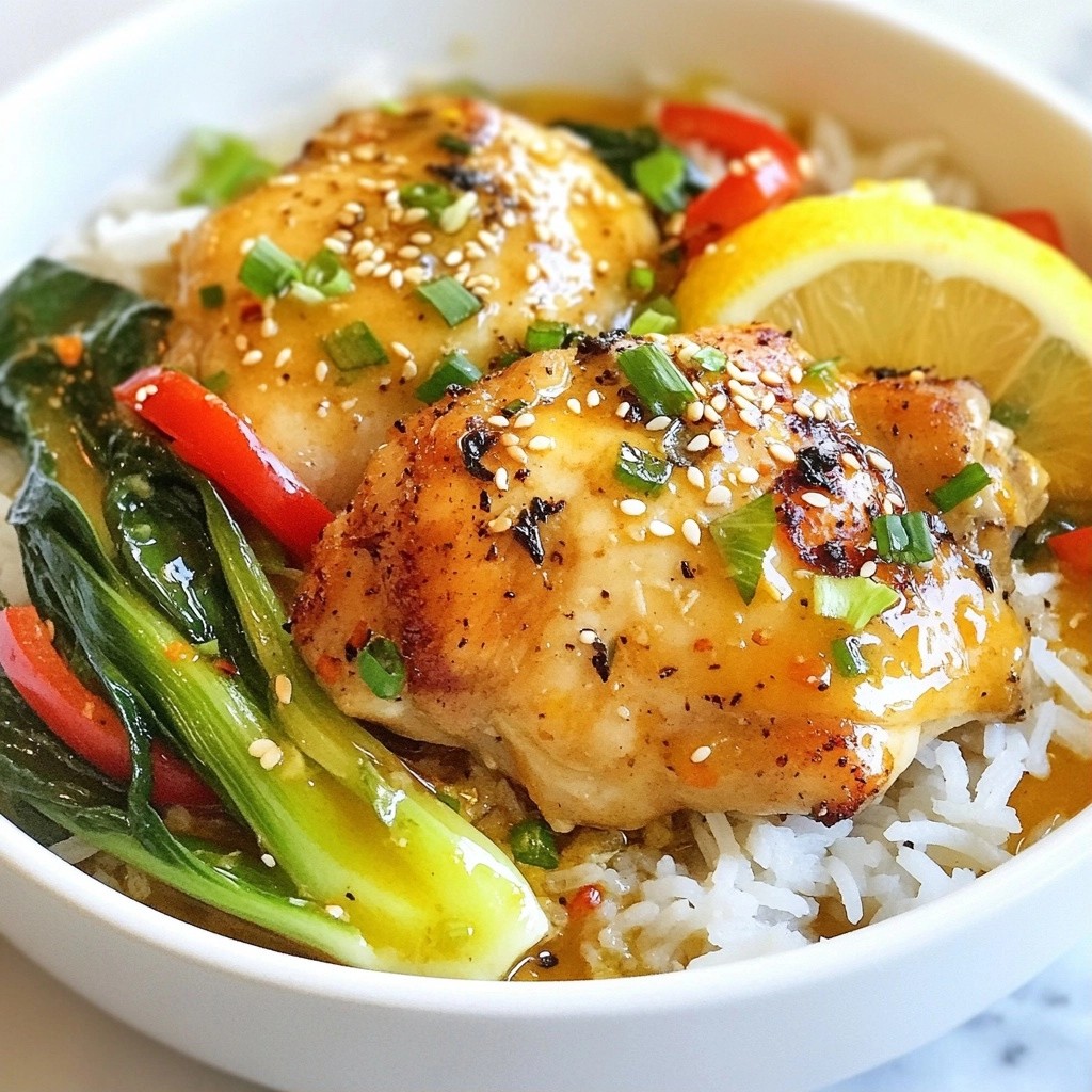 One-Pot Lemon Ginger Chicken with Bok Choy Delight