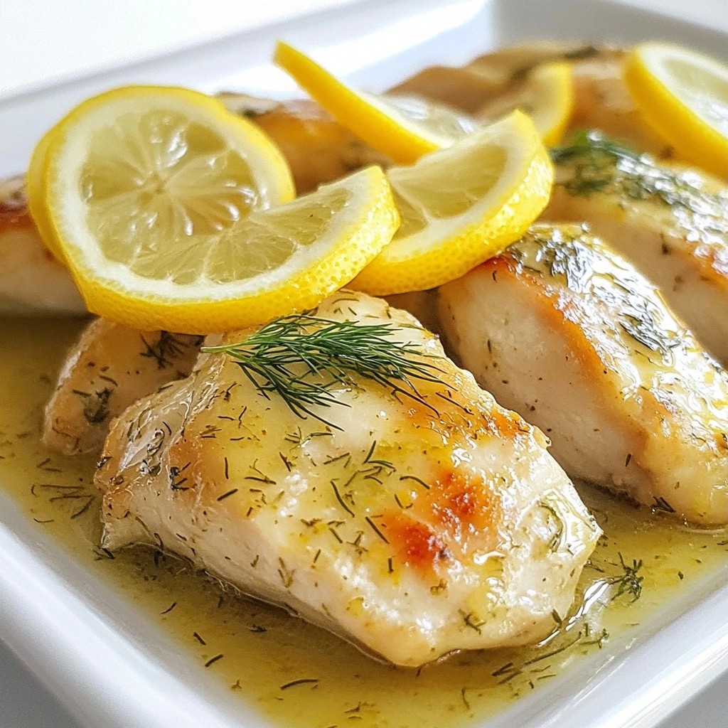 Baked Chicken with Lemon Dill Sauce Flavor Boost
