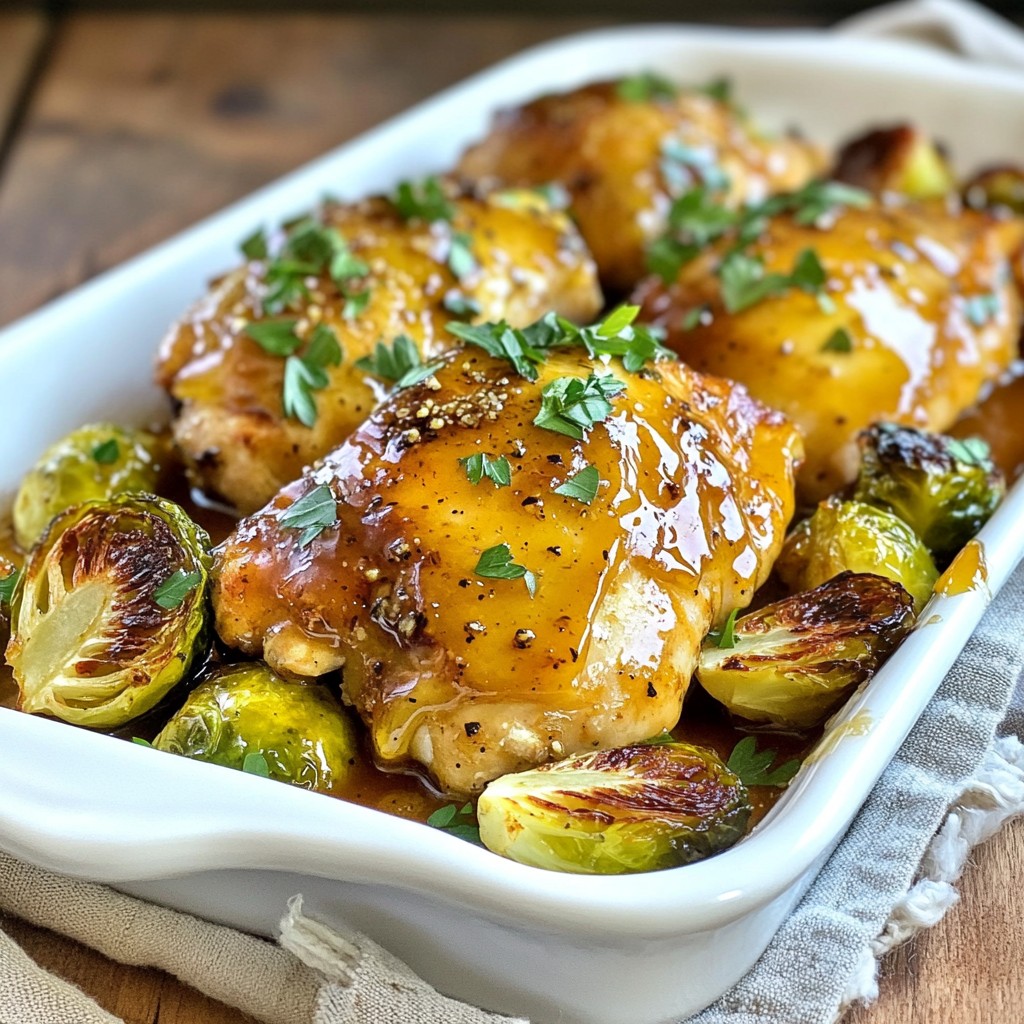 Maple Glazed Baked Chicken with Brussel Sprouts Delight