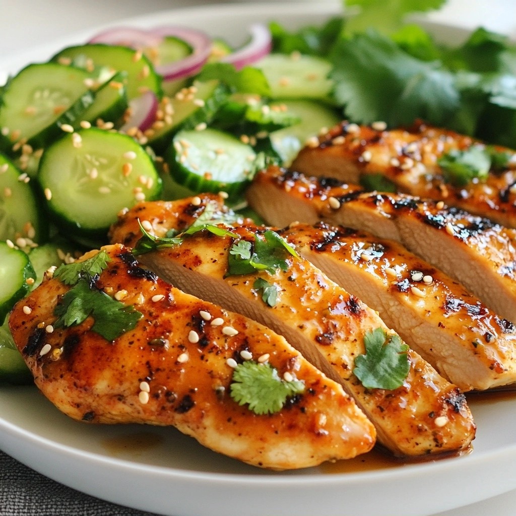 Ginger Lime Grilled Chicken with Cucumber Salad Delight