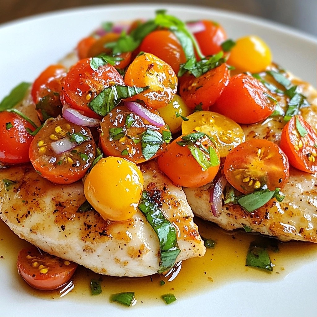 Baked Chicken Breasts with Tomato Basil Salsa Delight
