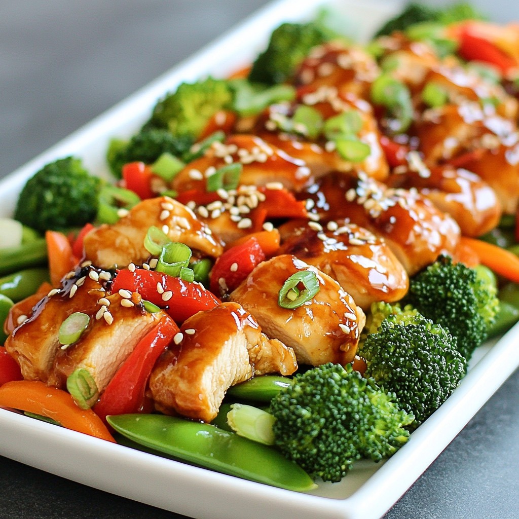 Honey Garlic Chicken with Stir-Fried Veggies Delight