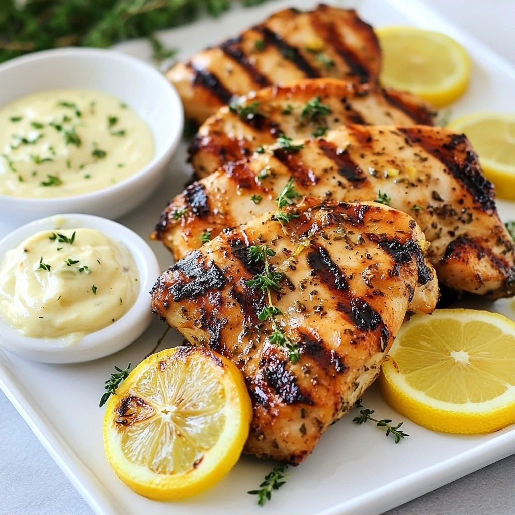 Lemon Herb Grilled Chicken with Garlic Aioli Delight