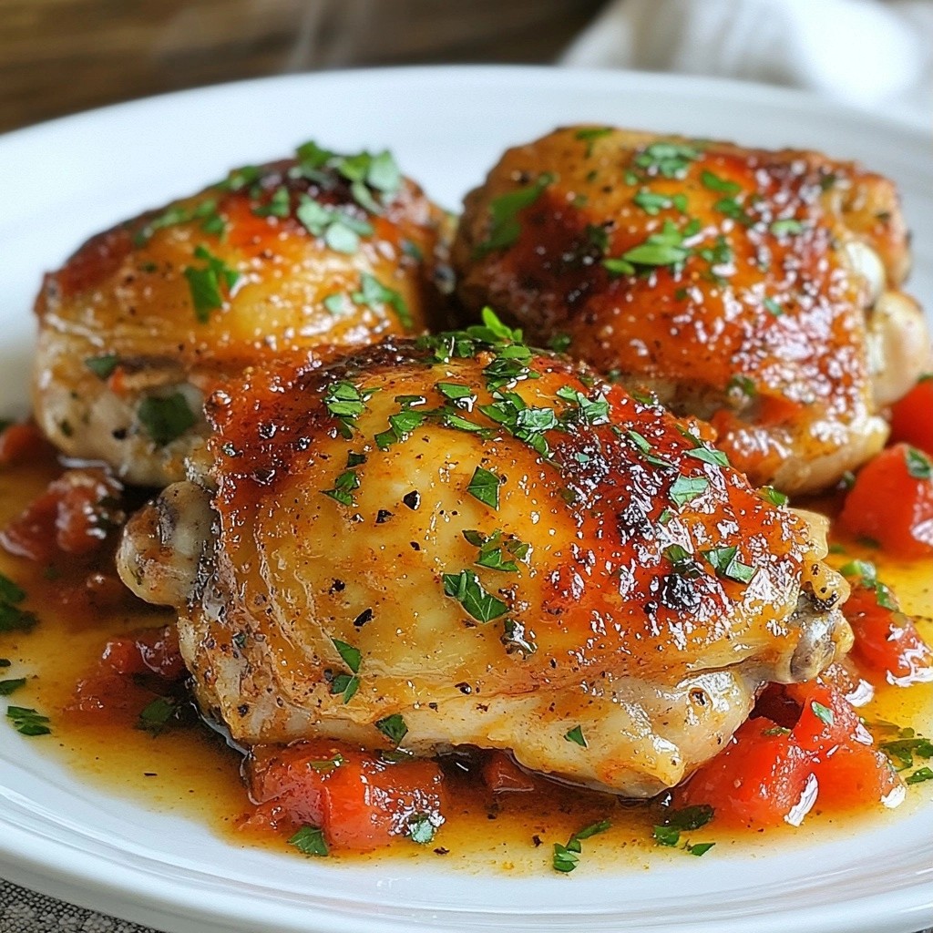 Spicy Baked Chicken with Herb Tomato Sauce Delight