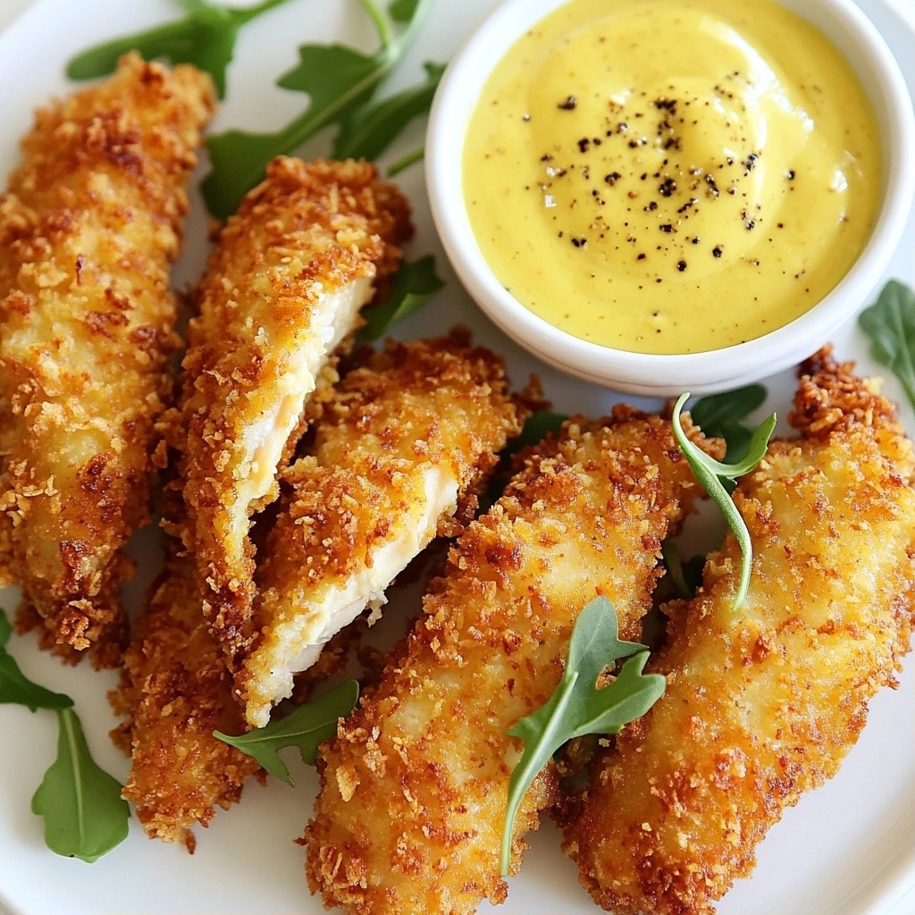 Crispy Chicken Tenders with Honey Mustard Dip Delight