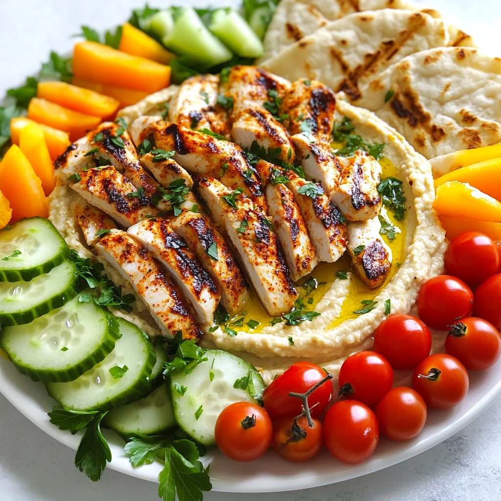 Mediterranean Grilled Chicken with Hummus Delight