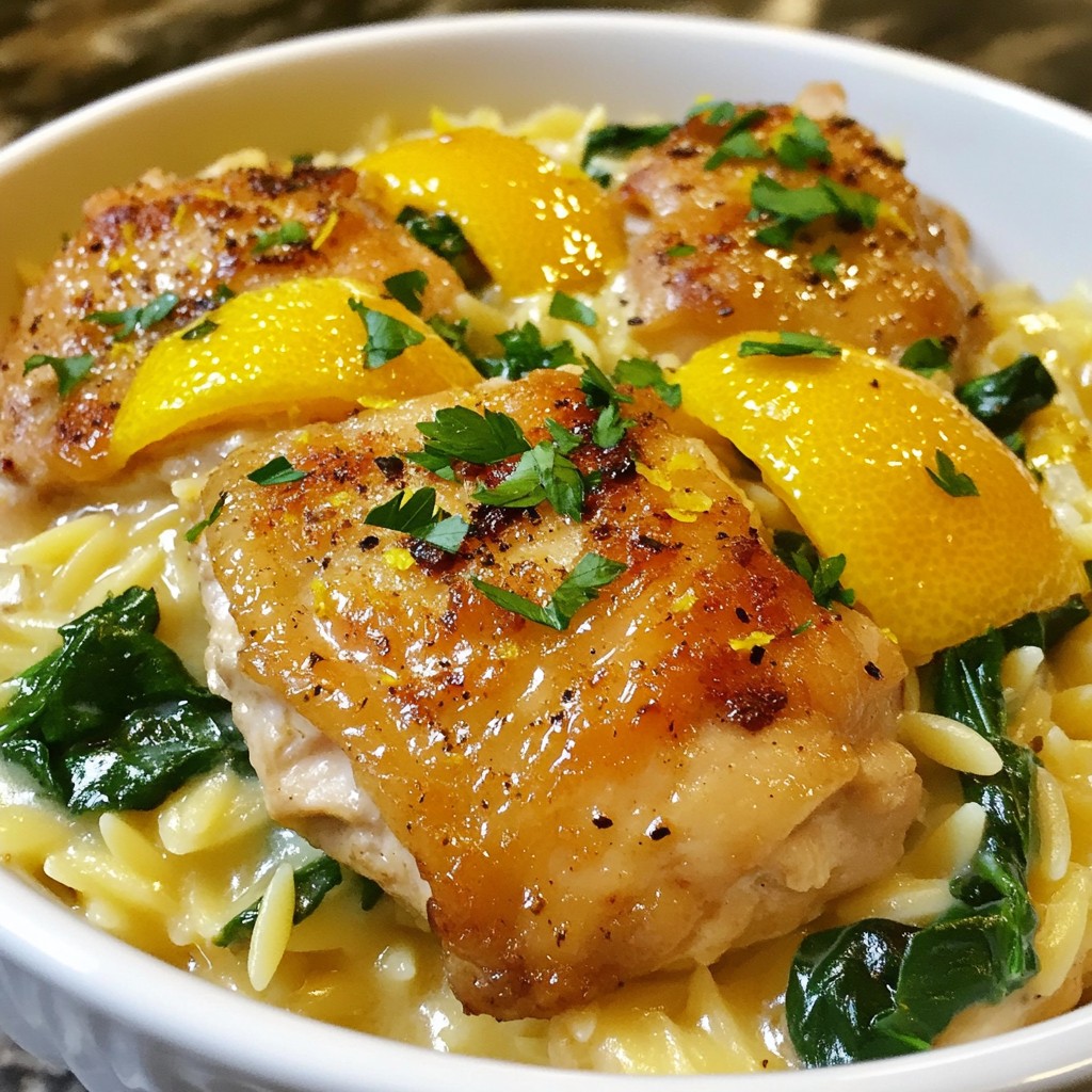 One-Pot Chicken with Orzo and Citrus Delight