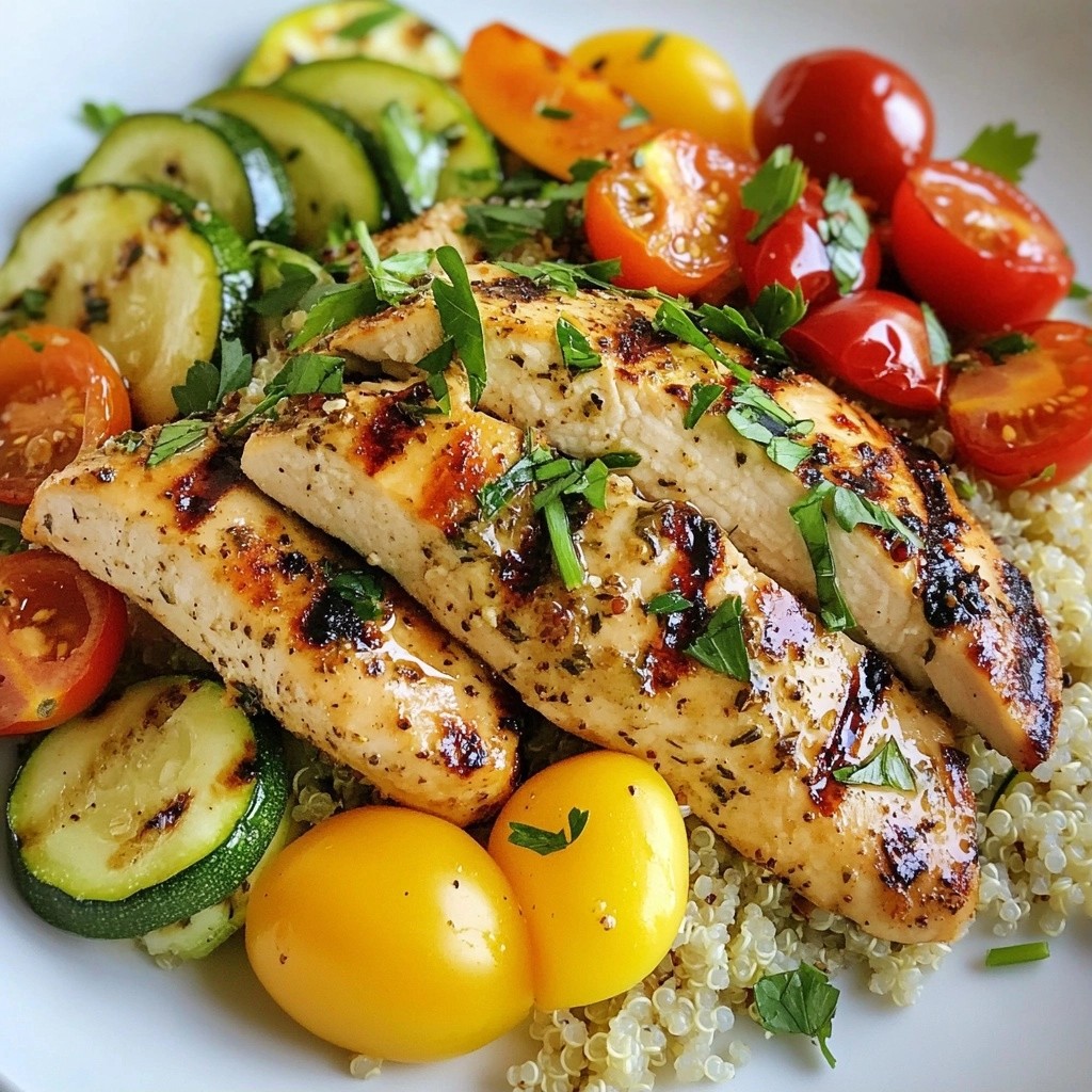 Herb Grilled Chicken with Quinoa and Veggies Delight