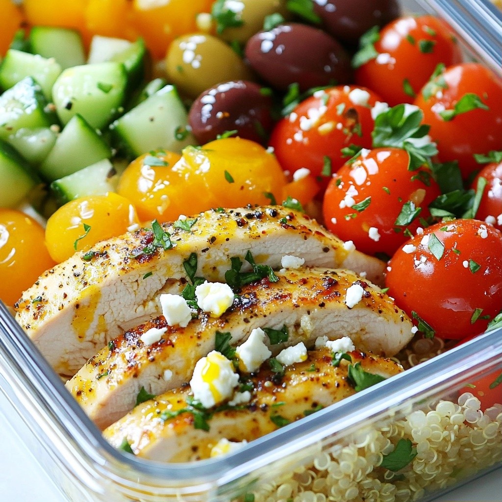 Greek Chicken Meal Prep with Feta and Olives Delight