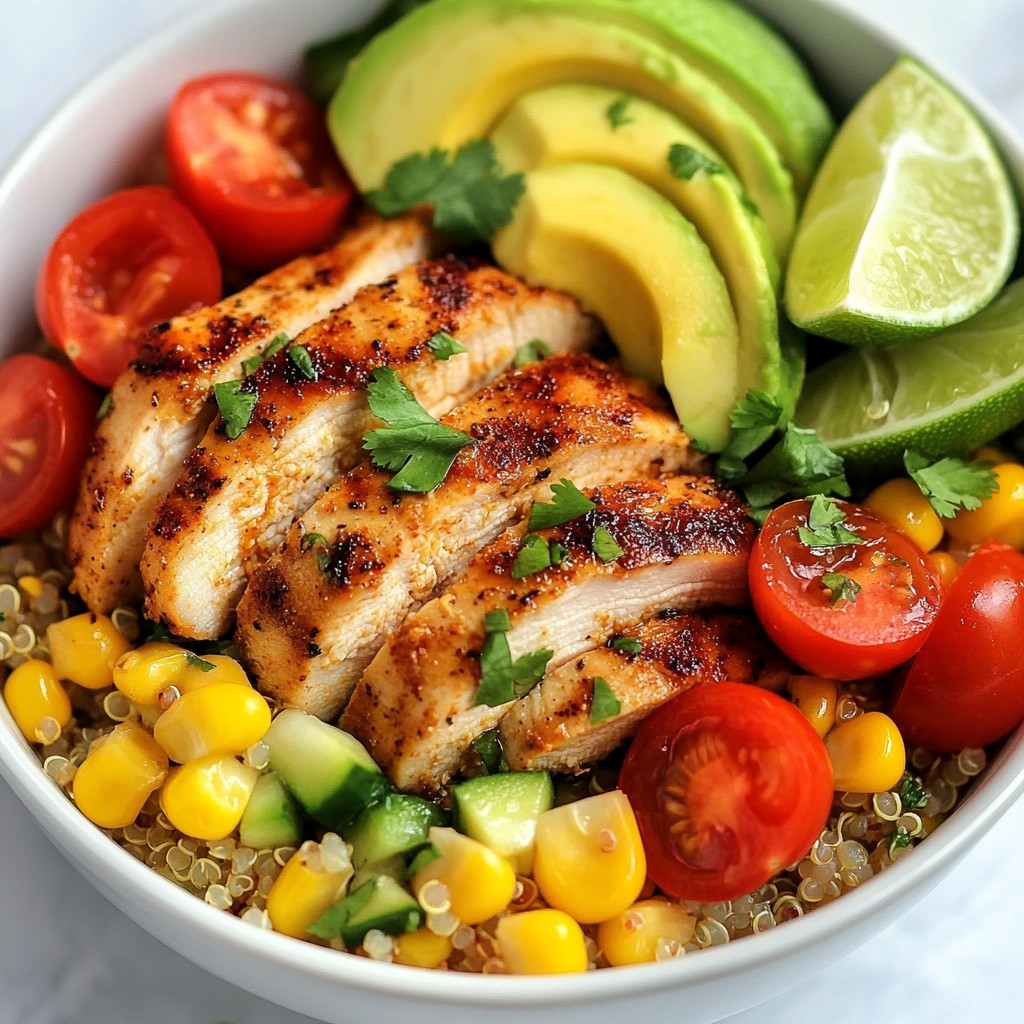 Spicy Chicken Quinoa Bowls with Veggies Delight