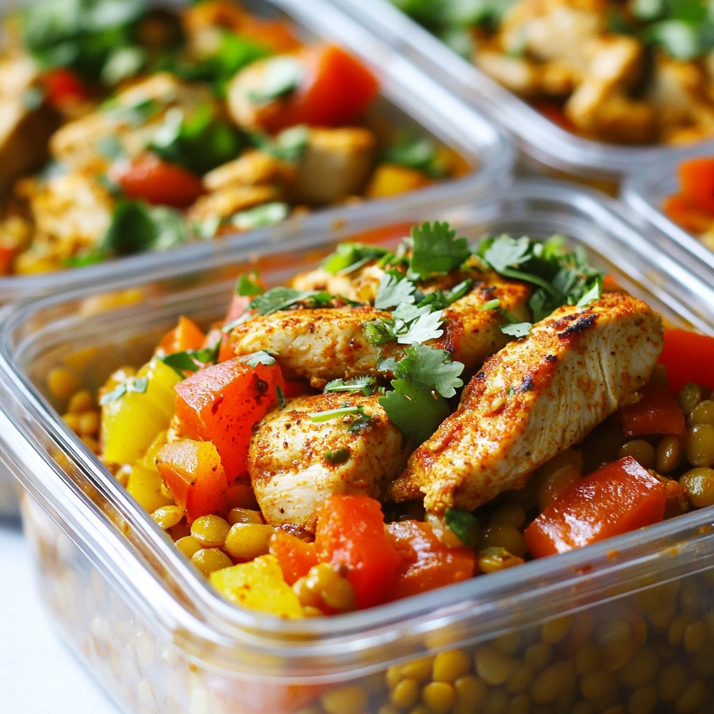Spicy Chicken Meal Prep with Lentils Nutrition Boost